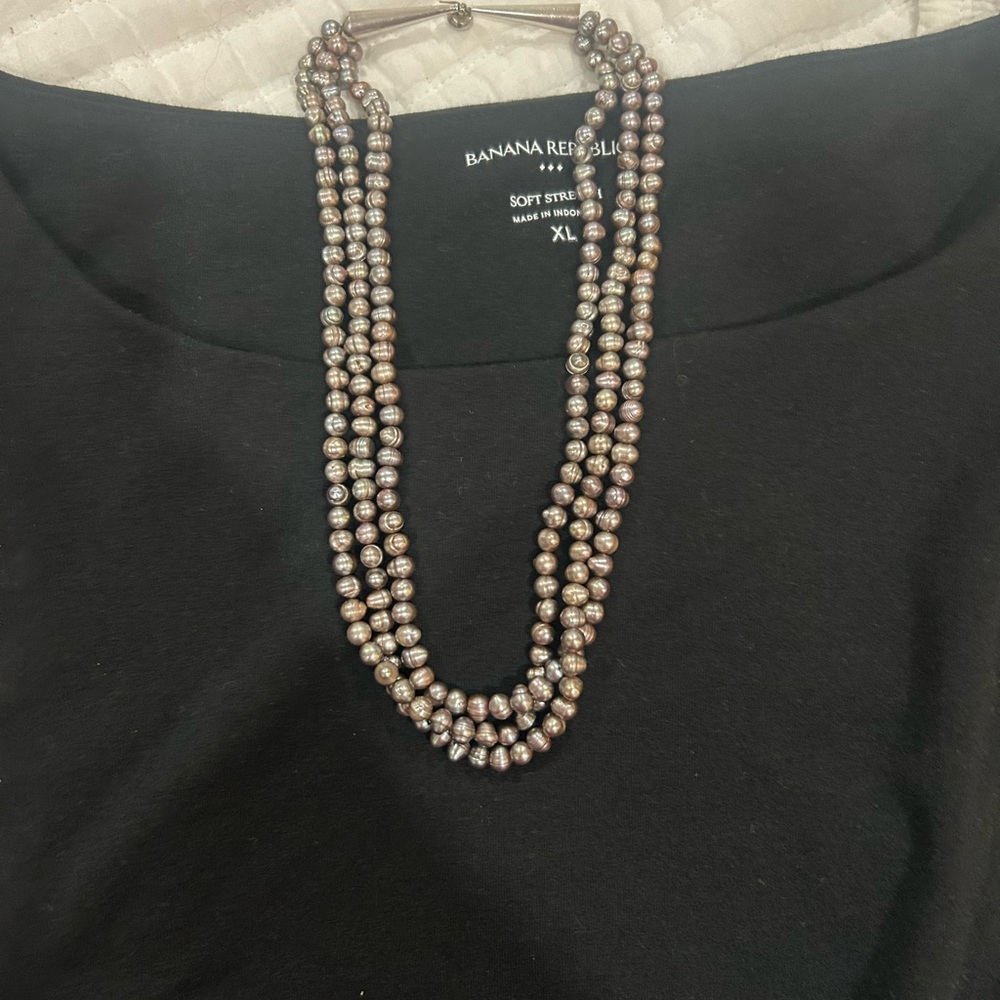 Three Strand Vintage Navajo Pearl Necklace